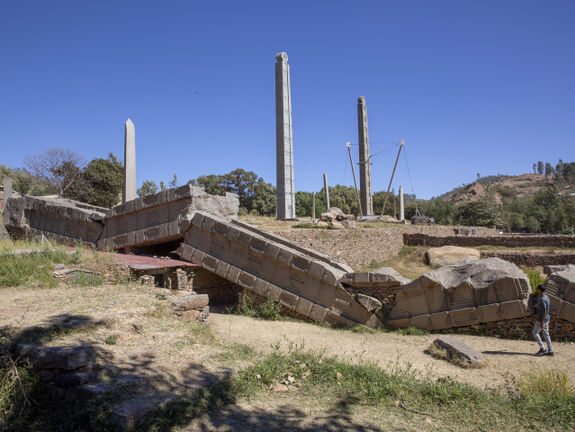 Fallen Obelisk at Axum that weighs 520 tonnes and once stood 33 metres tall is the largest piece of rock ever carved by humans