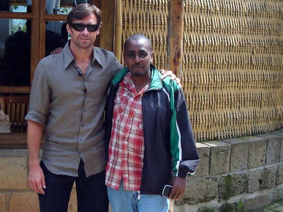 Hugh Jackman with Dawit from Nightjar Tours